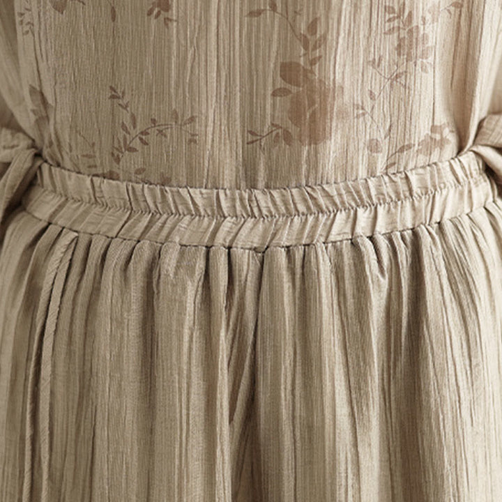 Buddha Stones 無地 伸縮性ウエストデザイン カプリ クロップド丈 レディース ワイドレッグパンツ - image 33