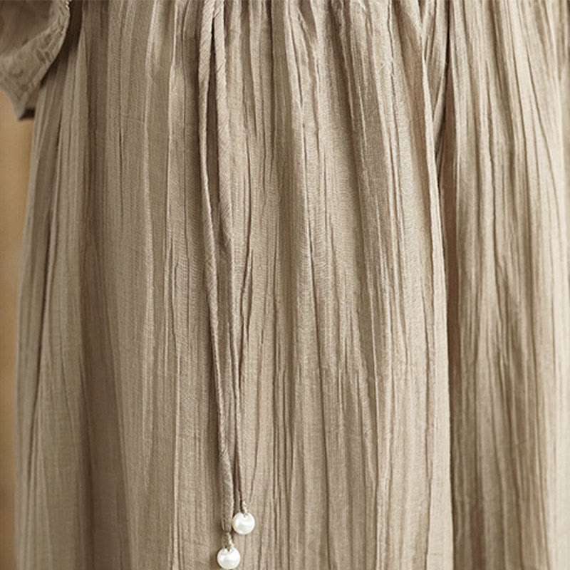 Buddha Stones 無地 伸縮性ウエストデザイン カプリ クロップド丈 レディース ワイドレッグパンツ - image 34