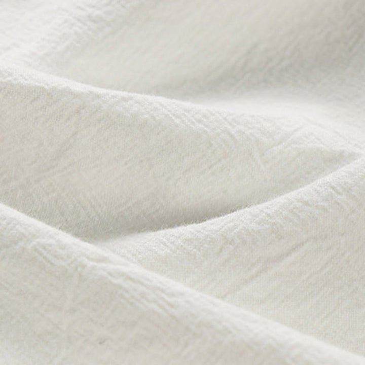 Buddha Stones 夏用カエルボタン 吉兆雲 刺繍デザイン 半袖 コットンリネン メンズシャツ - image 8