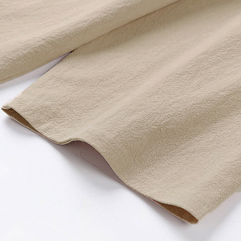 Buddha Stones 夏カジュアルクルーネックメンズ半袖コットンリネンTシャツ - image 4