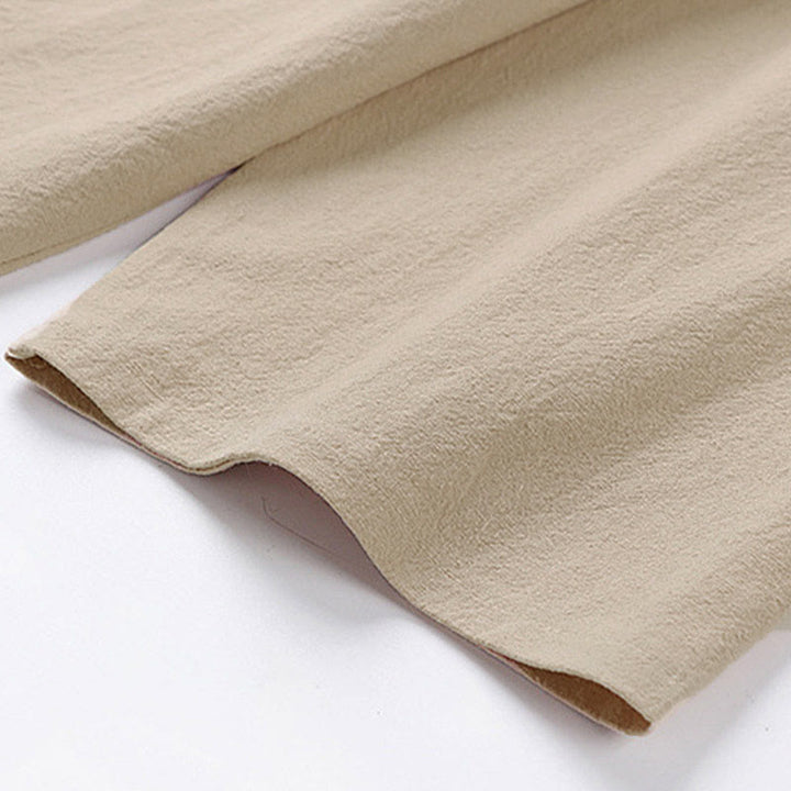 Buddha Stones 夏カジュアルクルーネックメンズ半袖コットンリネンTシャツ - image 4