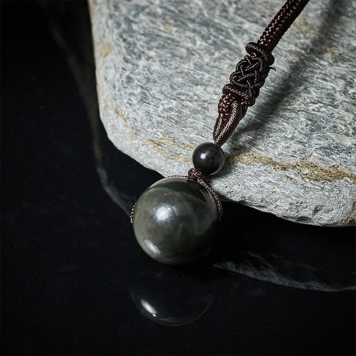 Buddha Stones タイガーアイ シルバーシーンオブシディアン ゴールドシーンオブシディアン レインボーオブシディアン ポジティブネックレスペンダント - image 14