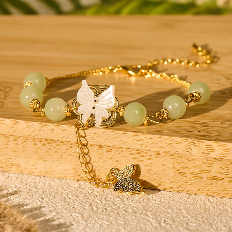 Buddha Stones 琉璃ガラスビーズ蝶の良縁祈願の愛のブレスレット - image 6