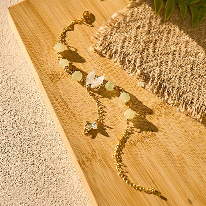 Buddha Stones 琉璃ガラスビーズ蝶の良縁祈願の愛のブレスレット - image 4