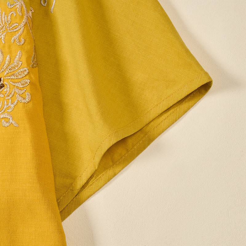 Buddha Stones カジュアル花柄クルーネックレディースコットンTシャツ - image 12