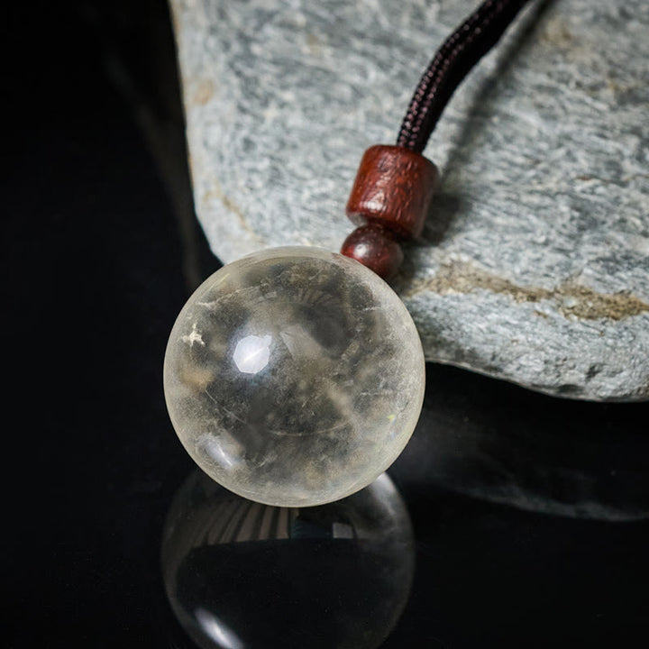 Buddha Stones ホワイトクリスタル ピンククリスタル タイガーアイ スモーキークォーツ プロテクションネックレスペンダント - image 2
