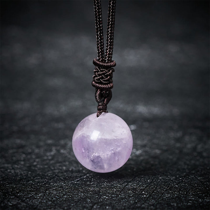 Buddha Stones アメジスト、イエローアゲート、各種アゲート、ピンククリスタル、ラズライト、ラピスラズリ、バランスネックレス、ペンダント - アメジスト - image 0