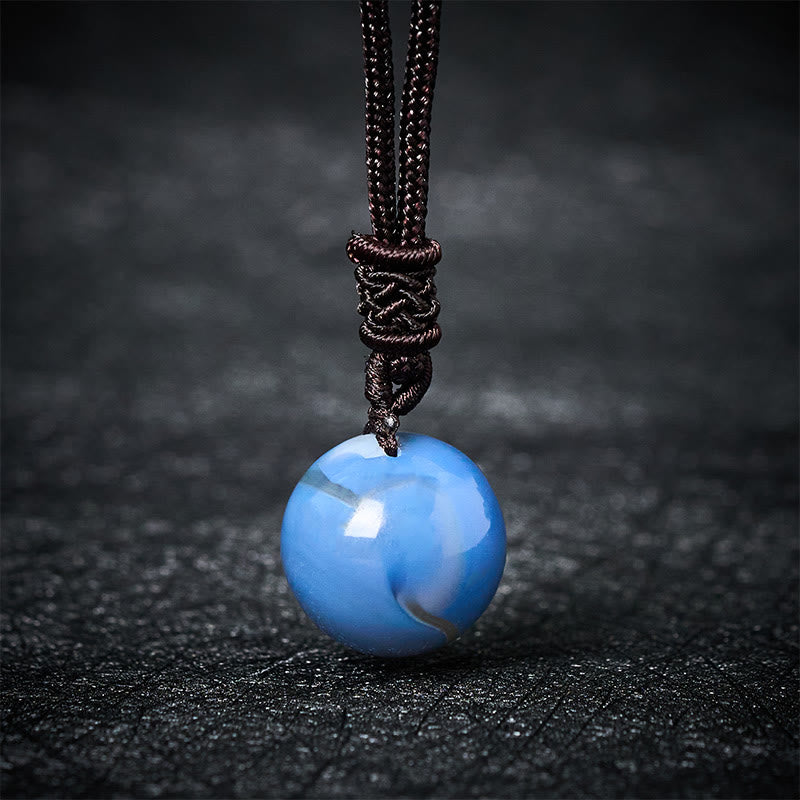 Buddha Stones アメジスト、イエローアゲート、各種アゲート、ピンククリスタル、ラズライト、ラピスラズリ、バランスネックレス、ペンダント - ブルーアゲート - image 15