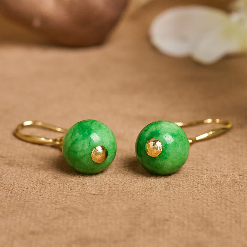 Buddha Stones 925スターリングシルバー グリーンカルセドニー 強さと勇気のイヤリング - image 3