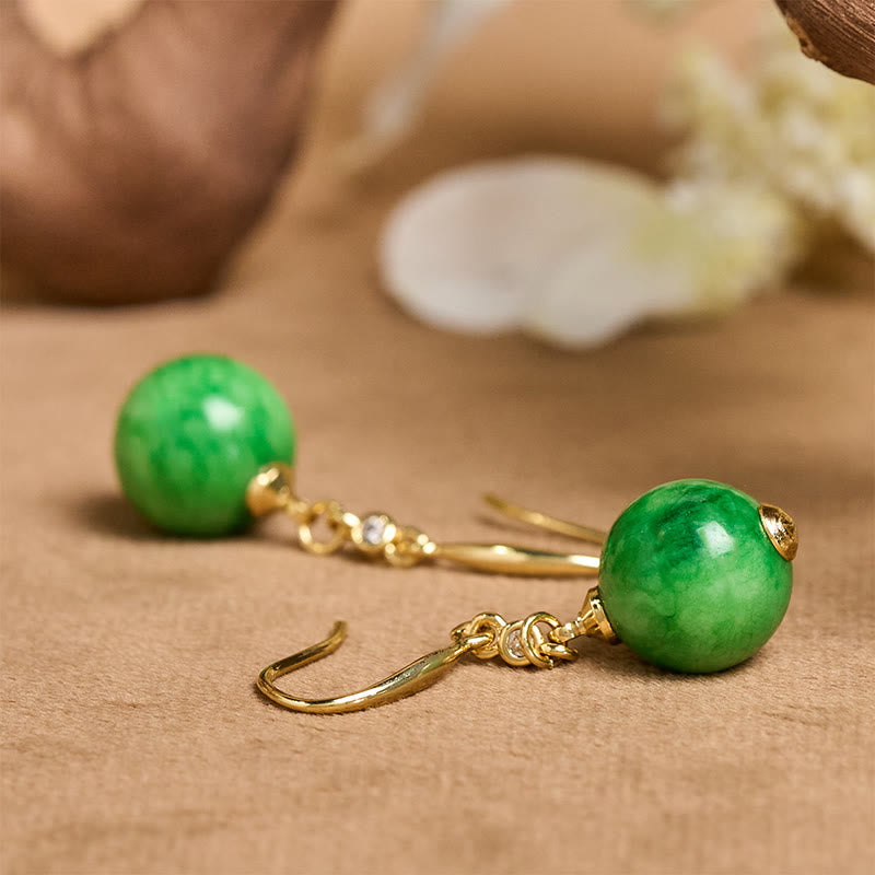 Buddha Stones 925スターリングシルバー グリーンカルセドニー 強さと勇気のイヤリング - image 4