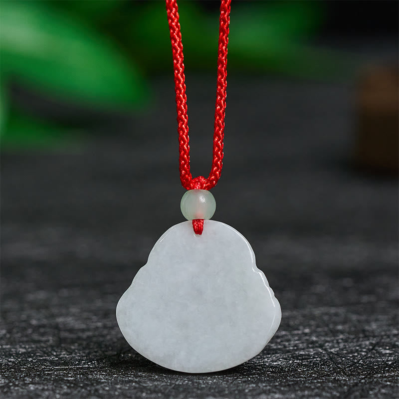Buddha Stones翡翠 笑う仏豊かさのネックレスペンダント - image 3
