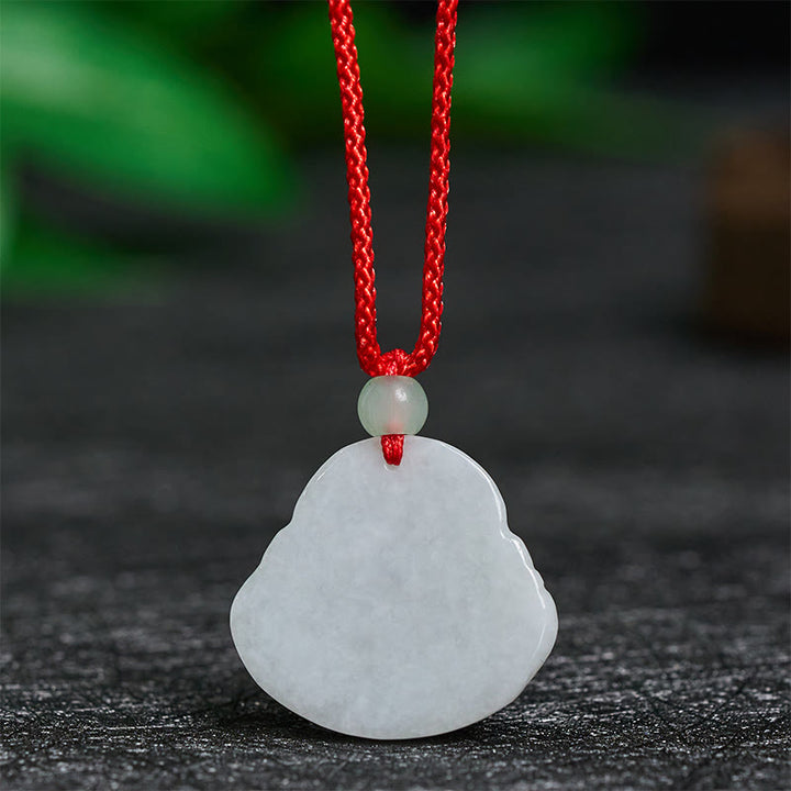 Buddha Stones翡翠 笑う仏豊かさのネックレスペンダント - image 3