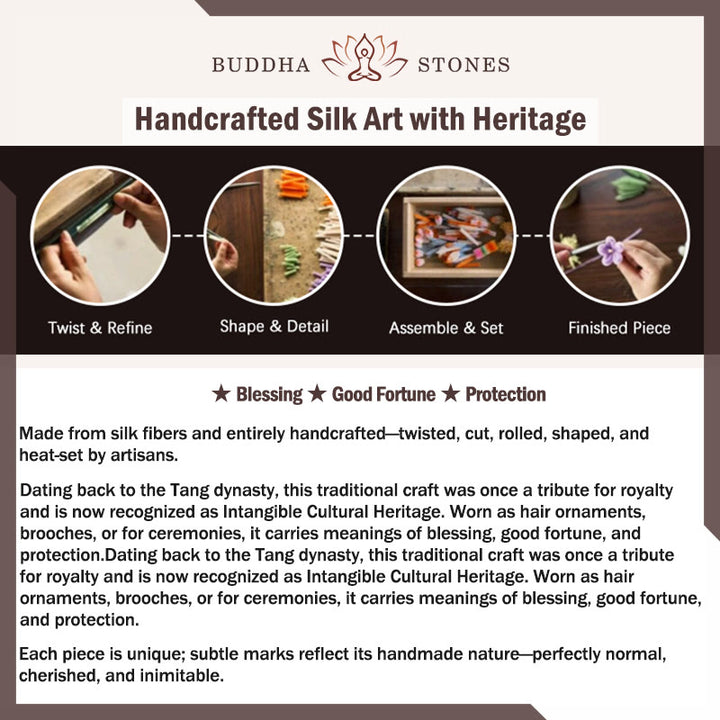 Buddha Stones ベルベットフラワー黒檀バランスヘアピン - image 1