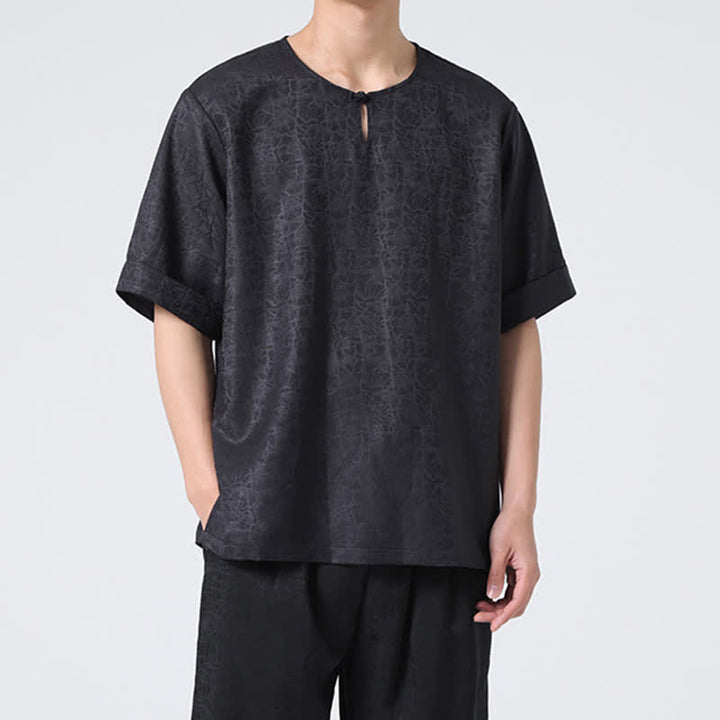 Buddha Stones 夏 レトロ クラックル 吉兆 雲柄 半袖 メンズ Tシャツ - image 29