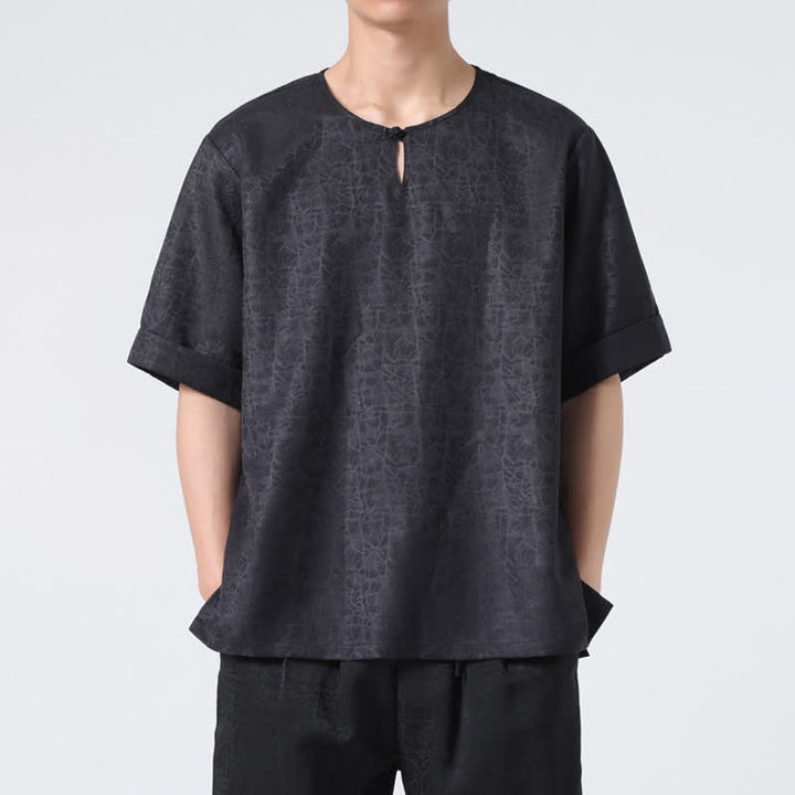 Buddha Stones 夏 レトロ クラックル 吉兆 雲柄 半袖 メンズ Tシャツ - image 26