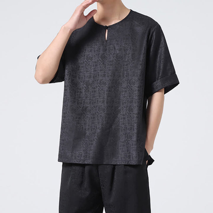 Buddha Stones 夏 レトロ クラックル 吉兆 雲柄 半袖 メンズ Tシャツ - image 30