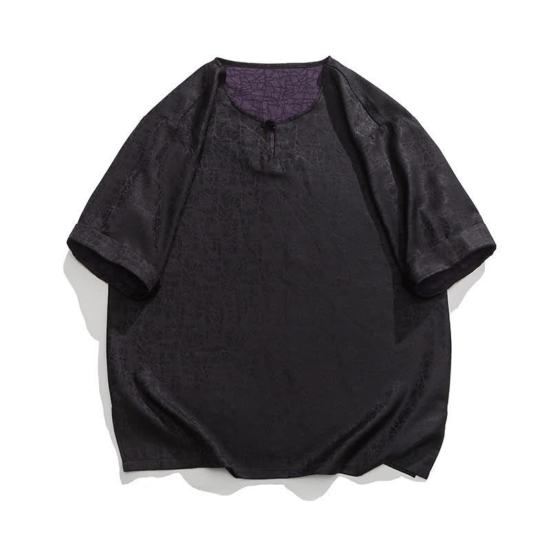 Buddha Stones 夏 レトロ クラックル 吉兆 雲柄 半袖 メンズ Tシャツ - 黒 - US/UK/AU46、 EU56 (5XL) - image 33