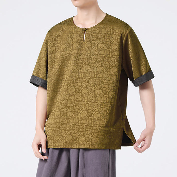 Buddha Stones 夏 レトロ クラックル 吉兆 雲柄 半袖 メンズ Tシャツ - image 3