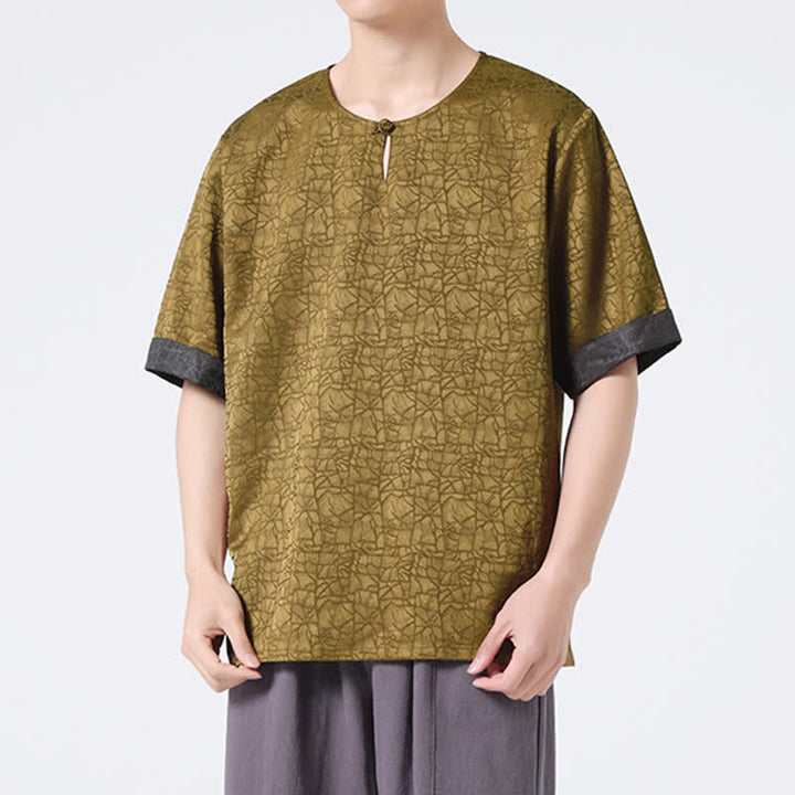 Buddha Stones 夏 レトロ クラックル 吉兆 雲柄 半袖 メンズ Tシャツ - image 6