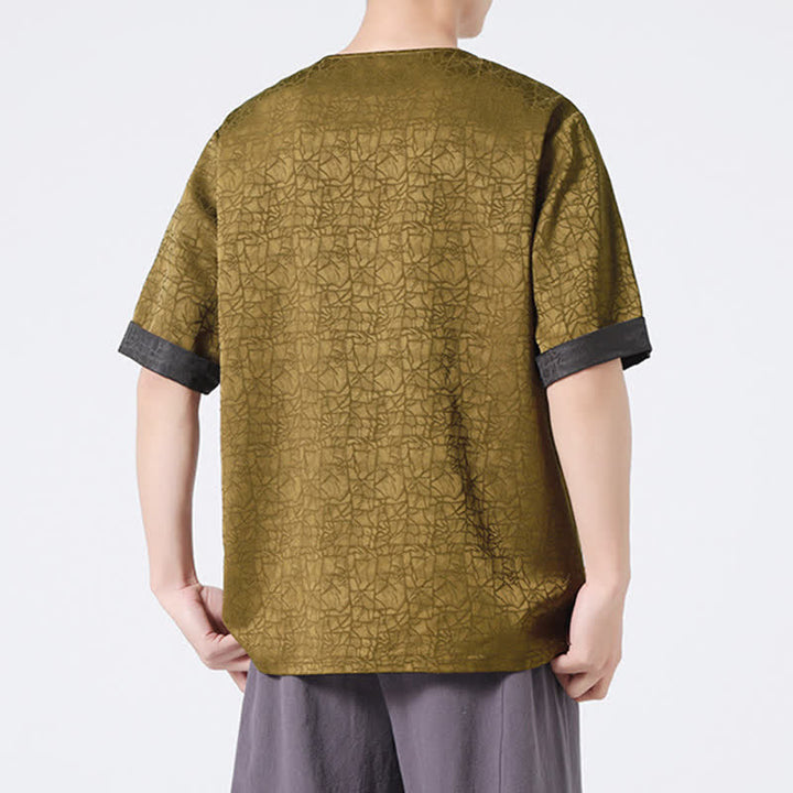 Buddha Stones 夏 レトロ クラックル 吉兆 雲柄 半袖 メンズ Tシャツ - image 4