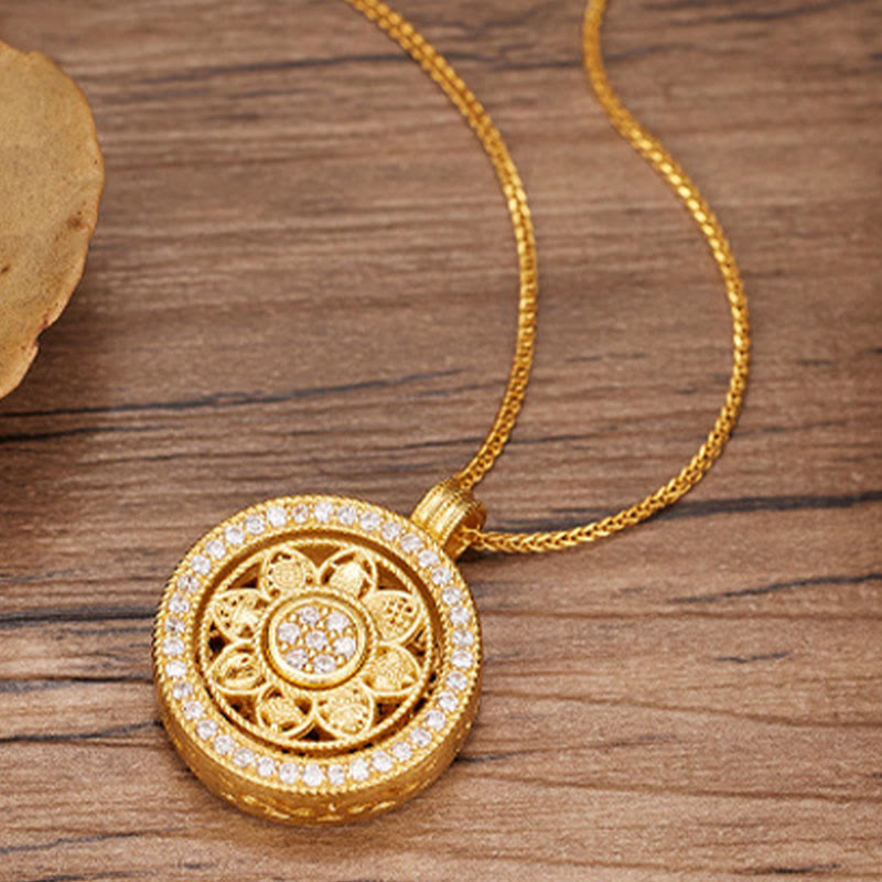 Buddha Stones 925スターリングシルバー八宝羅盤良縁祈願ネックレスペンダント - image 1
