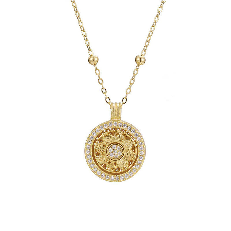 Buddha Stones 925スターリングシルバー八宝羅盤良縁祈願ネックレスペンダント - 925スターリングシルバービーズチェーン（直径：15mm） - image 8