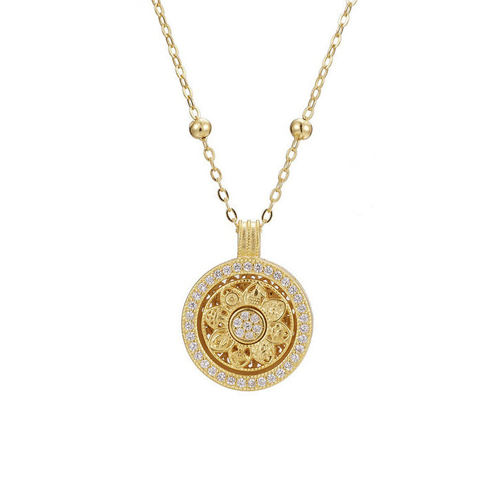 Buddha Stones 925スターリングシルバー八宝羅盤良縁祈願ネックレスペンダント - 925スターリングシルバービーズチェーン（直径：15mm） - image 8