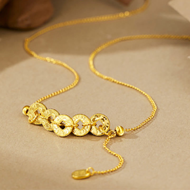 Buddha Stones 925スターリングシルバー五帝コイン守護リングブレスレットネックレスペンダント - image 2