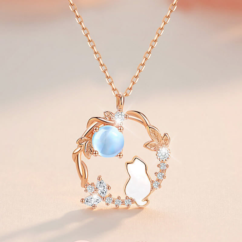 Buddha Stones 925スターリングシルバー 猫の花の良縁祈願のイヤリング ブレスレット ネックレス ペンダント - image 1