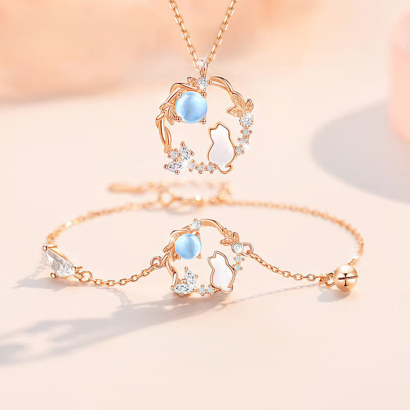 Buddha Stones 925スターリングシルバー 猫の花の良縁祈願のイヤリング ブレスレット ネックレス ペンダント - image 15