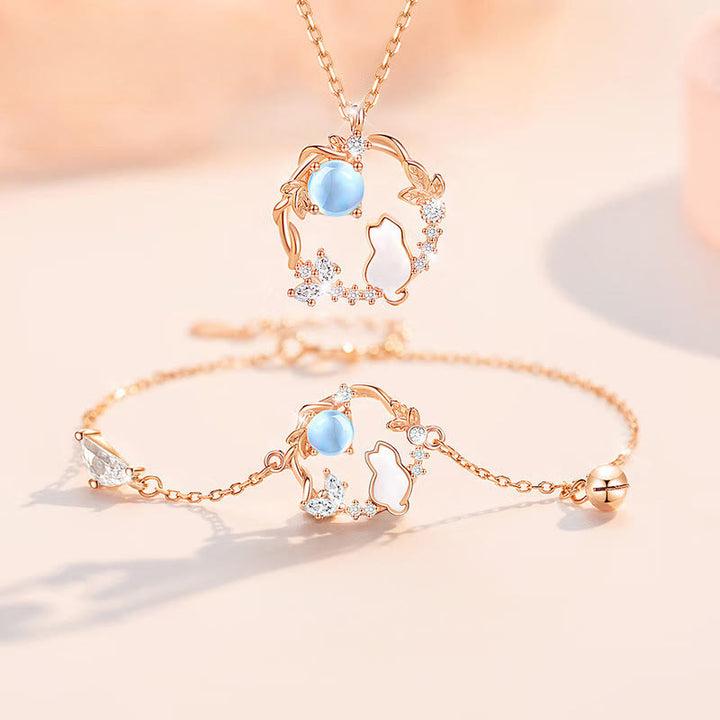 Buddha Stones 925スターリングシルバー 猫の花の良縁祈願のイヤリング ブレスレット ネックレス ペンダント - image 15