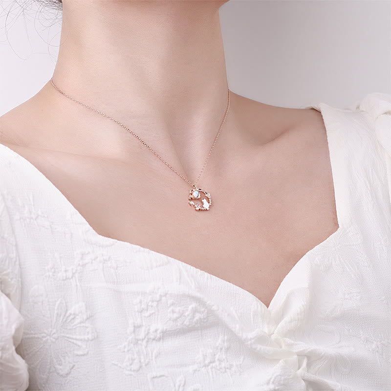 Buddha Stones 925スターリングシルバー 猫の花の良縁祈願のイヤリング ブレスレット ネックレス ペンダント - image 2