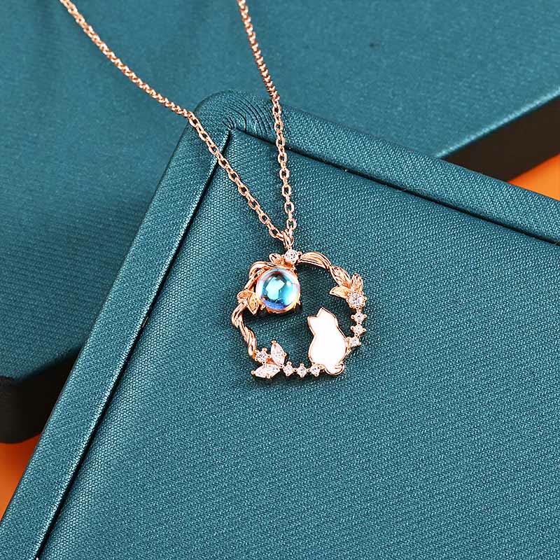 Buddha Stones 925スターリングシルバー 猫の花の良縁祈願のイヤリング ブレスレット ネックレス ペンダント - image 6