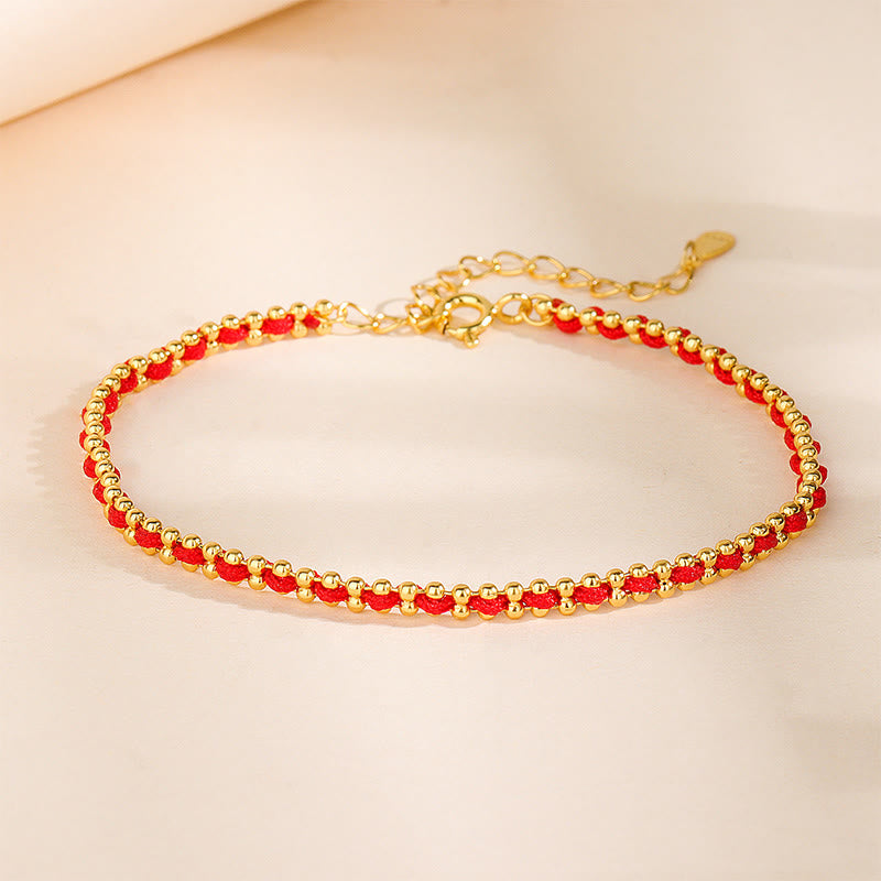 Buddha Stones 925スターリングシルバー製 邪悪な霊を寄せ付けないブレスレット - ゴールドチェーン（手首周り：13～18cm） - image 0