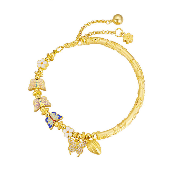 Buddha Stones 925スターリングシルバー バタフライフラワー バランスブレスレット - image 3