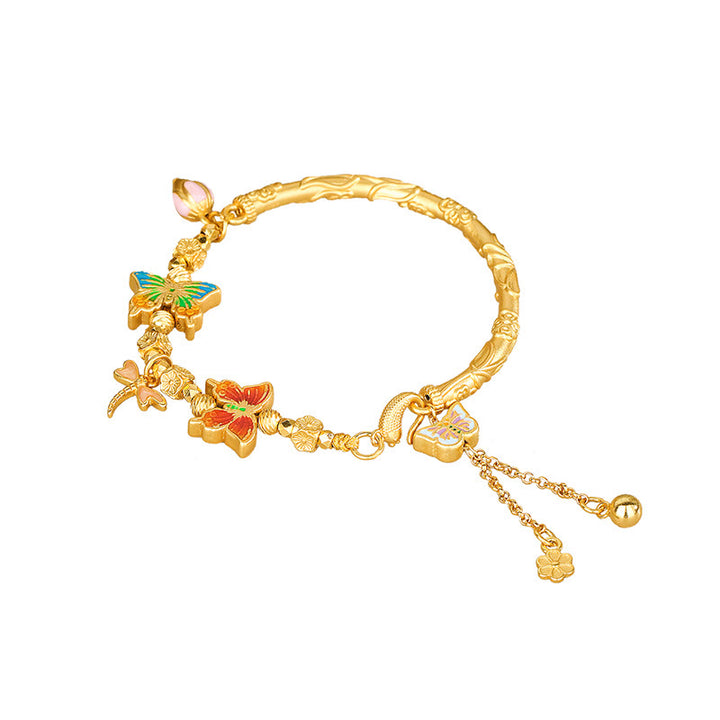 Buddha Stones 925スターリングシルバーのバタフライフラワー守護ブレスレット - image 8