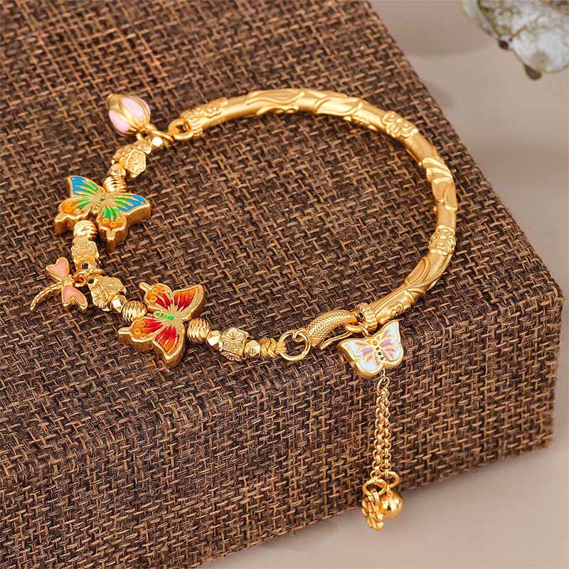 Buddha Stones 925スターリングシルバーのバタフライフラワー守護ブレスレット - 925スターリングシルバー（手首周り：15～16cm） - image 0