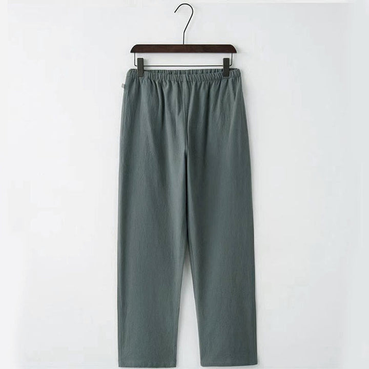 Buddha Stones 2点セット 唐装 伝統 カエルボタン ユニフォーム 長袖 シャツ パンツ メンズ セット - image 9