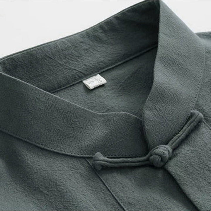 Buddha Stones 2点セット 唐装 伝統 カエルボタン ユニフォーム 長袖 シャツ パンツ メンズ セット - image 7