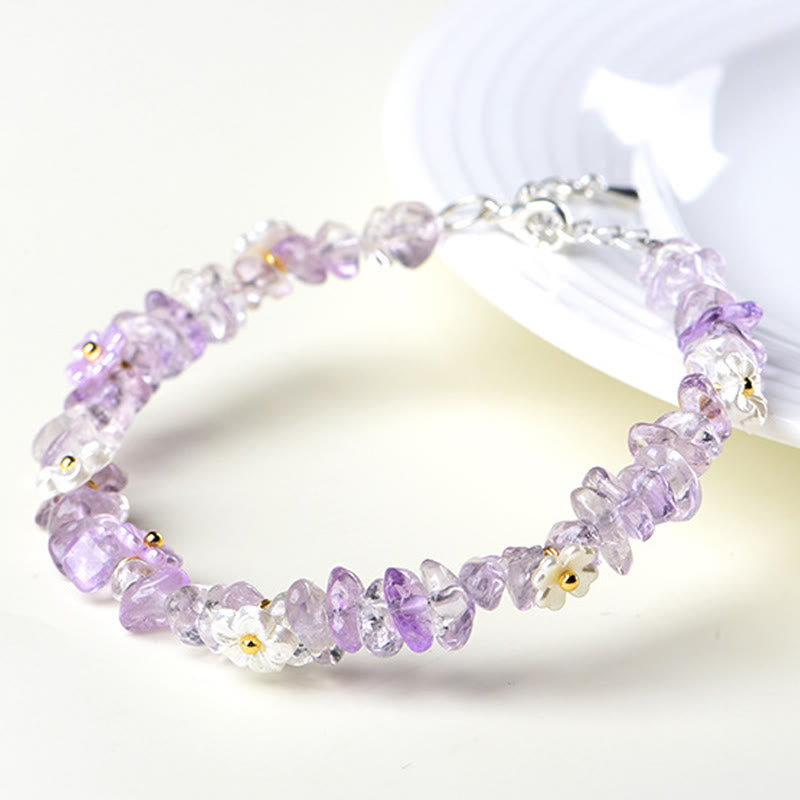 Buddha Stones 天然アクアマリン、ペリドット、ストロベリークォーツ、各種クリスタルを使用したセレニティブレスレット - image 42