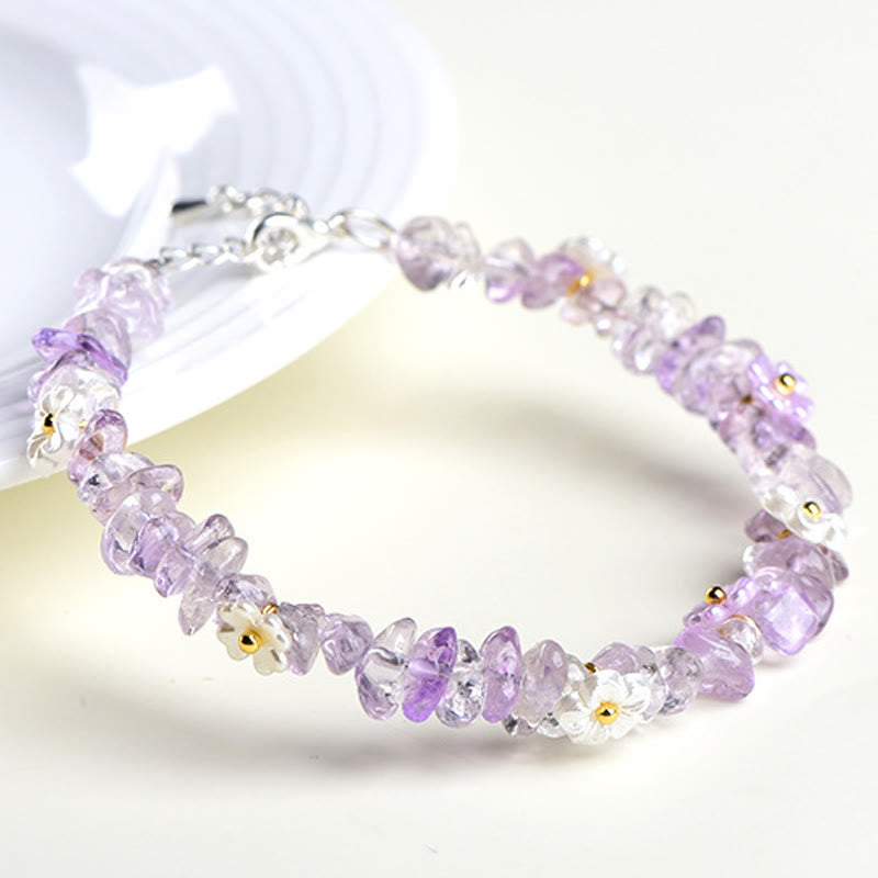 Buddha Stones 天然アクアマリン、ペリドット、ストロベリークォーツ、各種クリスタルを使用したセレニティブレスレット - image 43