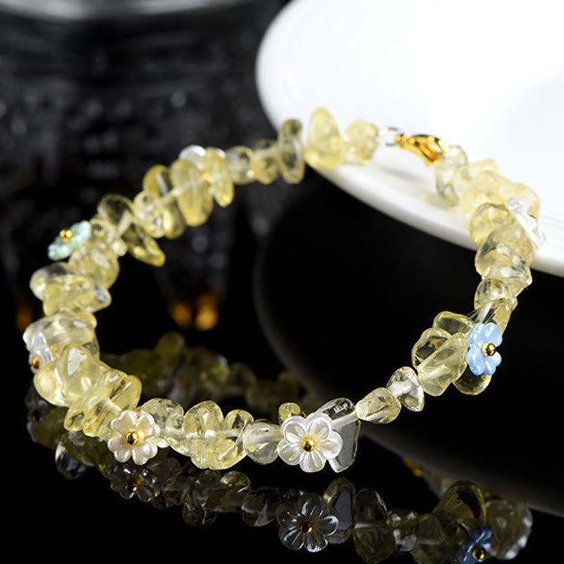 Buddha Stones 天然アクアマリン、ペリドット、ストロベリークォーツ、各種クリスタルを使用したセレニティブレスレット - image 19