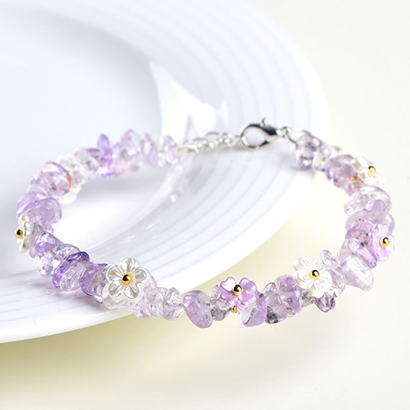 Buddha Stones 天然アクアマリン、ペリドット、ストロベリークォーツ、各種クリスタルを使用したセレニティブレスレット - image 44