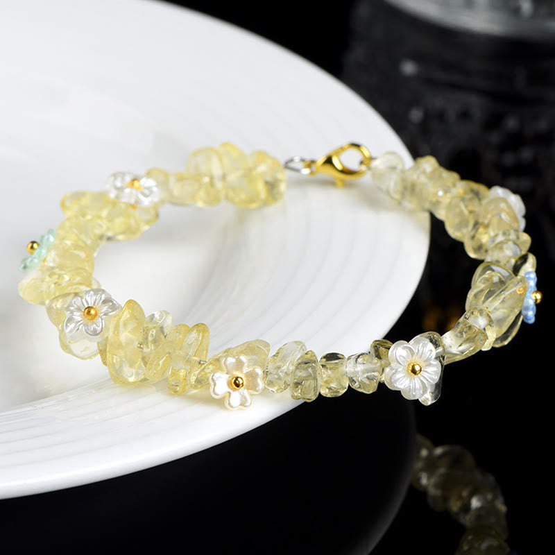 Buddha Stones 天然アクアマリン、ペリドット、ストロベリークォーツ、各種クリスタルを使用したセレニティブレスレット - image 18