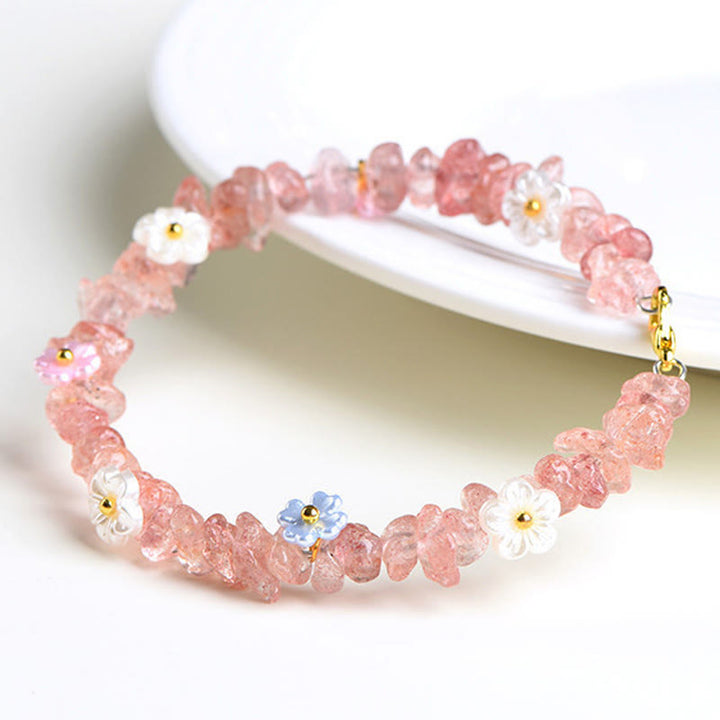 Buddha Stones 天然アクアマリン、ペリドット、ストロベリークォーツ、各種クリスタルを使用したセレニティブレスレット - image 38