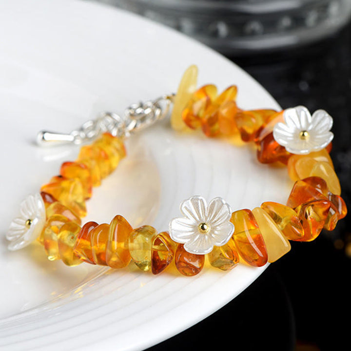 Buddha Stones 天然アクアマリン、ペリドット、ストロベリークォーツ、各種クリスタルを使用したセレニティブレスレット - image 24