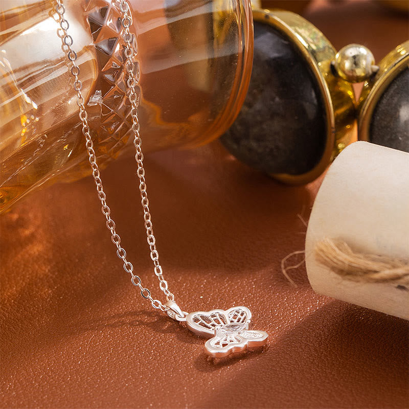 Buddha Stones 999スターリングシルバー製バタフライプロテクションネックレスペンダント - image 3