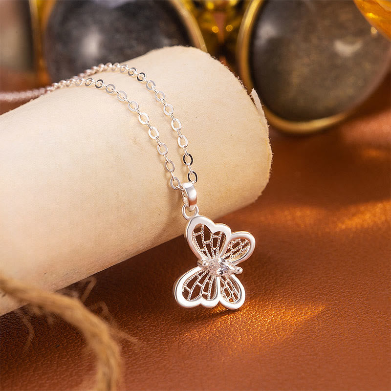 Buddha Stones 999スターリングシルバー製バタフライプロテクションネックレスペンダント - image 2