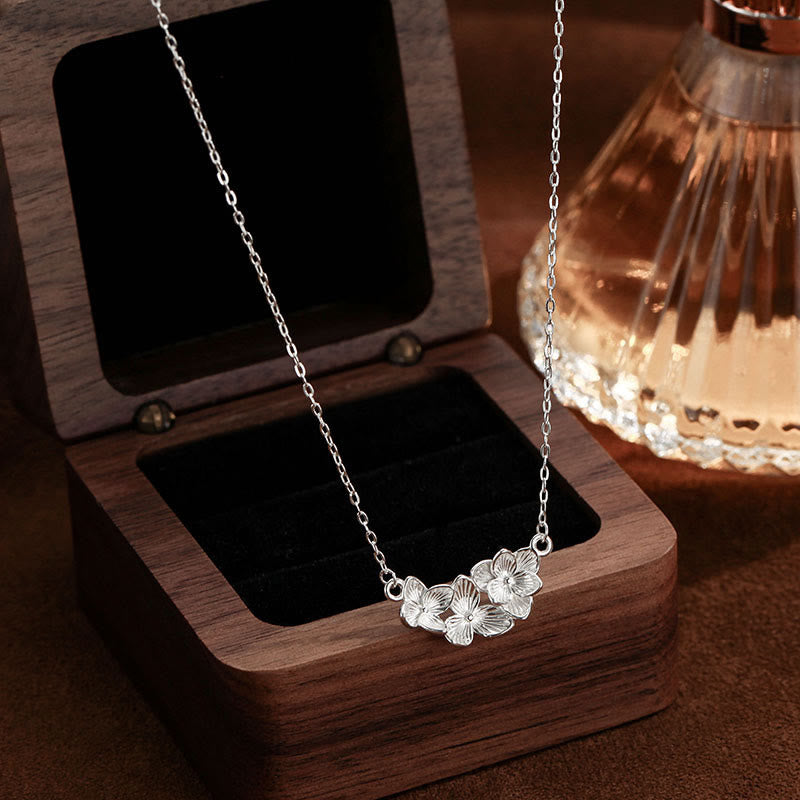 Buddha Stones 999スターリングシルバー製フラワー良縁祈願ネックレスペンダント - 999スターリングシルバー - image 0