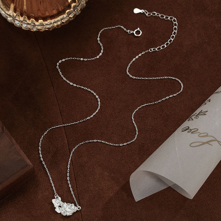 Buddha Stones 999スターリングシルバー製フラワー良縁祈願ネックレスペンダント - image 2